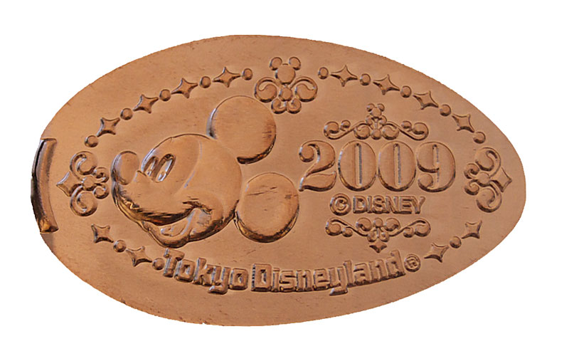 Tokyo Disneyland pressedpenny medal for 2009 Mickey Mouse