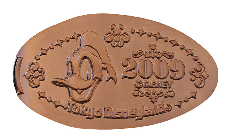 Tokyo Disneyland pressedpenny medal for 2009 Donald Duck