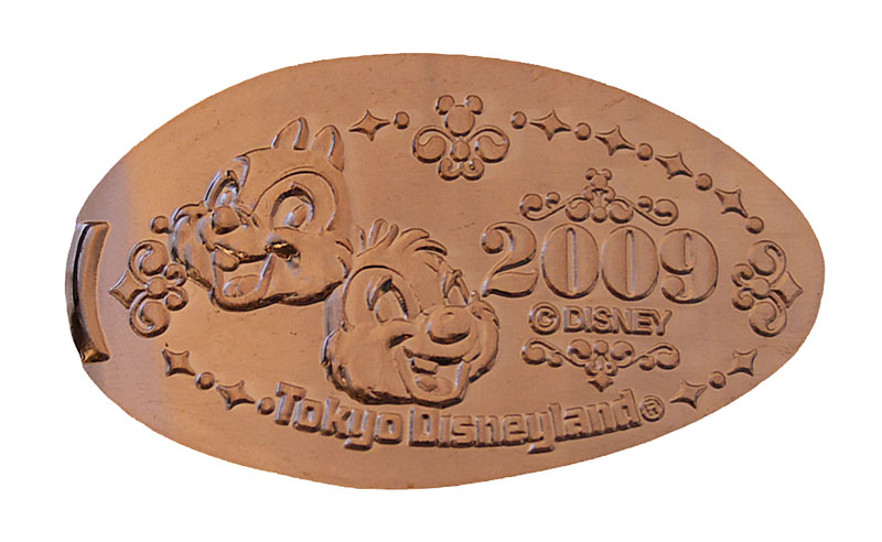 Tokyo Disneyland pressedpenny medal for 2009 Chip N Dale!