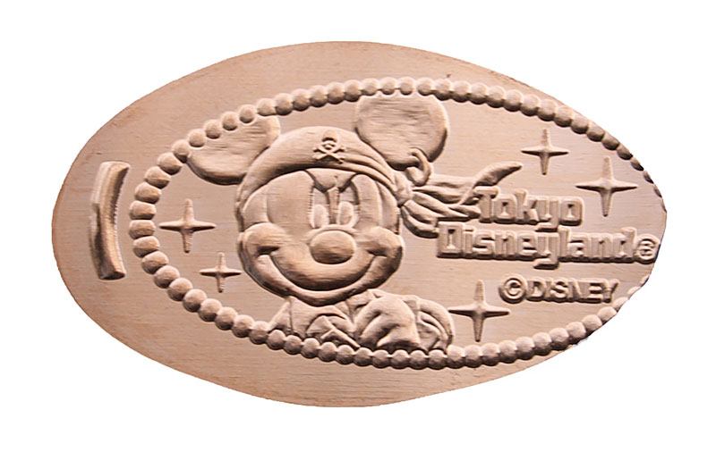 Pirate Mickey Tokyo Disneyland elongated coin or medal souvenir.