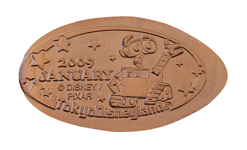 Tokyo Disneyland pressedpenny medal coin of the month for January 2009 Wall-E