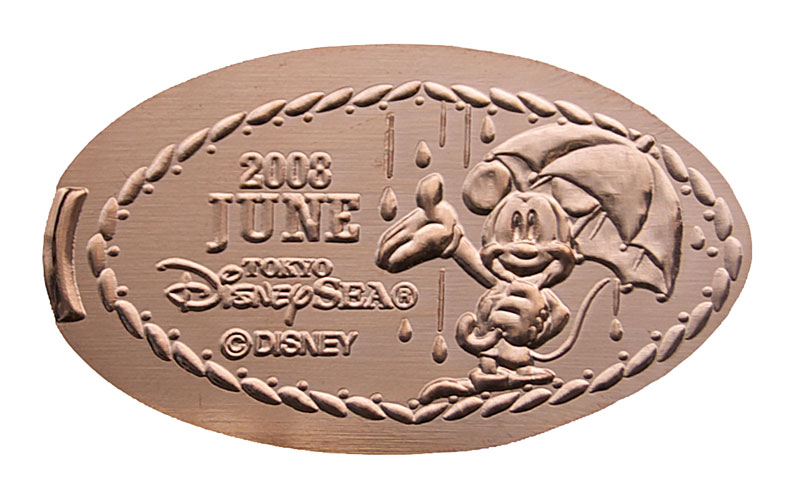 Tokyo DisneySea June 2008 Mickey Mouse  Medal or Pressed Penny