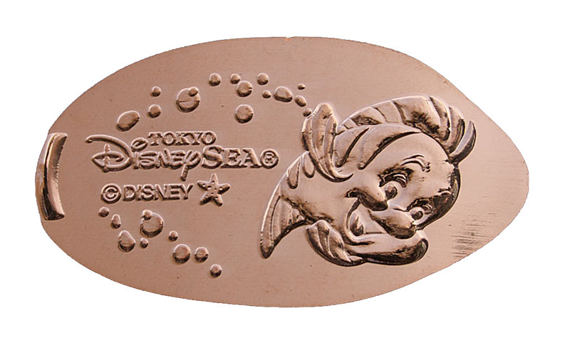 Flounder Tokyo Disneyland pressed penny or medal released April, 2009