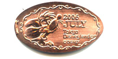 2006 hand engraved medal from Tokyo Disneyland