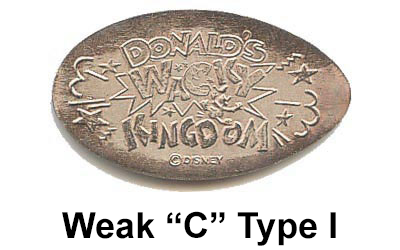 Weak C Type I TDL9908 pressed penny.