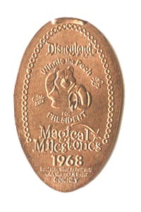1968 pressed penny Winnie the Pooh for President from our elongated coin collection