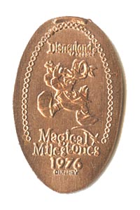 1976 pressed penny Donald Duck, U.S.A. Bicentennial from our elongated coin collection