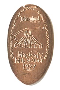 1977 pressed penny Space Mountain Opens from our elongated coin collection