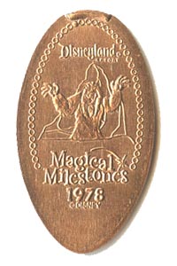 1978 pressed penny Abominable Snowman Appears on the Matterhorn from our elongated coin collection