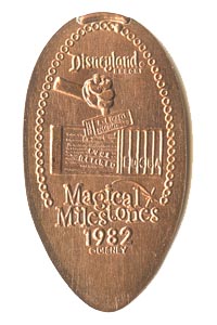 1982 pressed penny A-E Tickets are Retired from our elongated coin collection