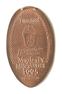 1995 Temple of the Forbidden Eye Opens pressed penny from our elongated coin collection 1995 pressed penny Temple of the Forbidden Eye Opens from our elongated coin collection