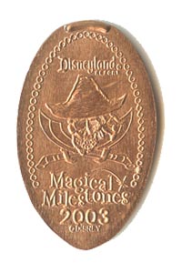 2003 The Curse of the Black Pearl - Film Premiere at Disneyland squished penny from our elongated coin collection 2003 squished penny The Curse of the Black Pearl - Film Premiere at Disneyland from our elongated coin collection