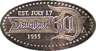 60th Pressed Coins from Disneyland 