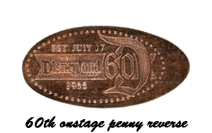 60th onstage pressed penny reverse