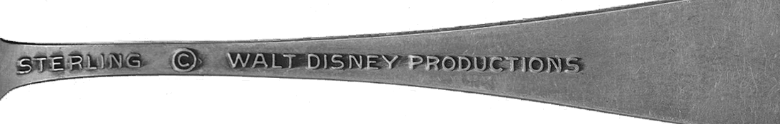 Disneyland Sleeping Beauty Castle Five O'clock Sterling Silver "Tea"   Spoon handle with STERLING & © WDP  Hallmarks.  Reverse