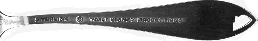 Walt Disney World Castle design  Sterling Silver Demitasse  "Tea" Spoon Handle with STERLING & © WDP Hallmarks. Reverse