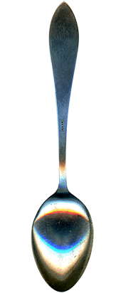 Reverse image of the very scarce INMAN Mickey Mouse Standing over Walt Disney World "INMAN" hallmarked Demitasse "Tea" Spoon. 11/23/2025.