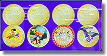 Treasure window, Machine 2 D23 2026: #0009 Disney The Hunchback of Notre Dame 30 Years, #0010 Disney The Fox and the Hound 45 Years, #0011 65 Years Disney 101 Dalmatians, #0012 Disney Darkwing Duck 35 Years.  8-14-2026.  