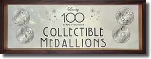 Click to view  the guide listing for this medallion machine set #58-61 Grand Californian Hotel Bambi, Sven, Lady & Tramp, Lumiere & Cogsworth Medallion Guide Numbers 58-61