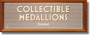 #99-102 Disneyland's Disneyland Resort Medallion Marquee. Oswald, Three Little Pigs, Bandleader Mickey, "Steamboat" Pete. Medallion Guide Numbers 99-102. Kingswell Camera Shop, DCA 1-9-2024. 