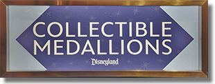 #111-114 Marquee Disneyland Hotel, Downtown Disney, The Mad Hatter & Alice, Tinker Bell, Sorcerer Mickey & Magic Broom, Mowgli & Kaa Disneyland Resort Souvenir Medallion. 1-9-2024 
