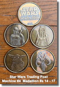 New Star Wars Trading Post Medallions, DLR #s 14-17