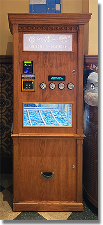 Machine: Los Feliz Five & Dime Colorized 70th Anniversary medallions. Button 1: #284  Power Walking Mickey, Button 2: #285   Minnie Mouse in a Colorful Outfit, Button 3: #286  Disney's California Adventure Logo, Button 4: #287  Buena Vista Street Art. Onstage by February 2, 2026. 