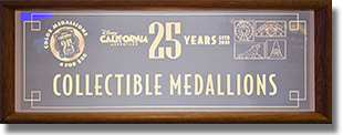 Marquee: Los Feliz Five & Dime Colorized 70th Anniversary medallions. Button 1: #284  Power Walking Mickey, Button 2: #285   Minnie Mouse in a Colorful Outfit, Button 3: #286  Disney's California Adventure Logo, Button 4: #287  Buena Vista Street Art. Onstage by February 2, 2026.  