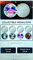 The the Downtown World of Disney Store has 4 new medallions: A. Alice, B. Mad Hatter, C. Cheshire Cat, and D. Queen of Hearts. 8-15-2026.