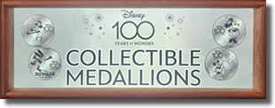 Disneyland medallion machine  #8 marquee Kingswell Camera Shop DCA,  Mickey, Oswald, Minnie, Walt &  Mickey Storytellers  Medallion Guide Numbers 30-33  1/27/2023 