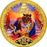 #D23M0008 Disney Beauty and the Beast 35 YEARS Commemorative Medallion. D23 2026: The Ultimate Disney Fan Event, Anaheim Convetion Center, August 14, 2026.