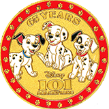 #D23M0011 65 YEARS Disney 101 DALMATIANS commemorative medallion. D23 2026: The Ultimate Disney Fan Event, Anaheim Convetion Center, August 14, 2026.