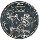 #46, Disneyland Resort's Disney 100 Years of Wonder Souvenir Medallion featuring Encanto's Bruno and Mirabel. 