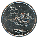 #47,  MIRROR IMAGE ©DISNEY -  Disneyland Resort's Disney 100 Years of Wonder Souvenir Medallion featuring Lilo and Stitch.