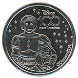 #63, Disneyland Resort's Disney 100 Years of Wonder Souvenir Medallion featuring Bo-Katan Kryze.