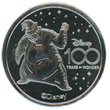 #67 Medallion, Disney 100 Years of Wonder Souvenir Medallion featuring Oogie Boogie. Part of medallion machine set #66-69.