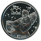 #78 Medallion, Disney 100 Years of Wonder Souvenir Medallion featuring Usula with her two ells, Flotsam and Jetsam. Part of machine set #20