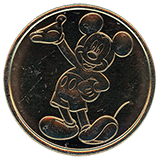 #121 Disneyland Resort Souvenir Medallion featuring classic Mickey Mouse.