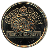 #123 Disneyland Resort Souvenir Medallion Features Chip N Dale Rescue Rangers. 