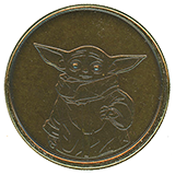 #15, Star Wars Mandalorian set Yoda image, Star Wars Trading Post Medallion Vending Machine.