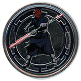 #244 REVERSE: Image of Darth Maul, Galactic Empire Logo background, ©Disney©LFL. September 3, 2025.