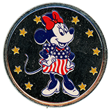 #252 Candy Palace / Main Street Penny Arcade Walt Disney and Mickey Mouse in their "Partners" pose Disneyland Resort colorized 70th Anniversary medallion.  Onstage by December 25, 2025.