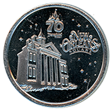 #260 Bayou Country, lower level of The Hungry Bear Restaurant, design: Haunted Mansion, New Orleans Square, Disneyland Resort 70th Anniversary medallion. By December 25, 2025.