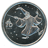 #265 70th Anniversary Disneyland Resort Souvenir Medallion features Merlin the Wizard. December 31, 2025.