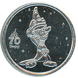 #266 70th Anniversary Disneyland Resort Souvenir Medallion features Sorcerer's Apprentice Mickey Mouse. December 31, 2025.