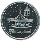 #271 Pioneer Mercantile Fantasyland's King Arthur Carousel Disneyland Resort 70th Anniversary medallion. January 8, 2026.