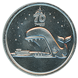 #274 Monstro the whale at Storybook Land Canal Boats Disneyland Resort 70th Anniversary medallion. January 8, 2026.