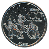 #23, Disneyland Resort's Disney 100 Years of Wonder Souvenir Medallion featuring Haunted Mansion's Hitchhiking Ghosts.