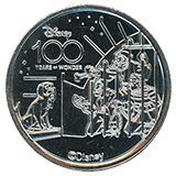 #24, Disneyland Resort's Disney 100 Years of Wonder Souvenir Medallion featuring The Pirates of the Caribbean key carrying dog, Poochie.