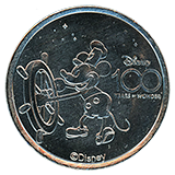 CORRECTED WITH © DISNEY DRM0030a Disney 100 Years of Wonder Souvenir Medallion featuring Mickey as Steamboat Willie.